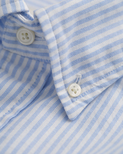 Chemise Oxford à rayures banquier coupe standard pour homme - BLEU CLAIR 