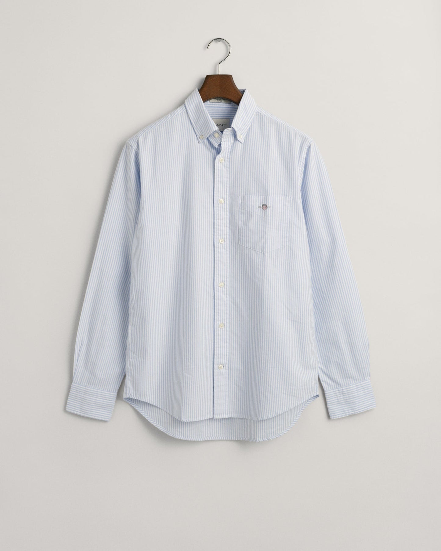 Chemise Oxford à rayures banquier coupe standard pour homme - BLEU CLAIR 