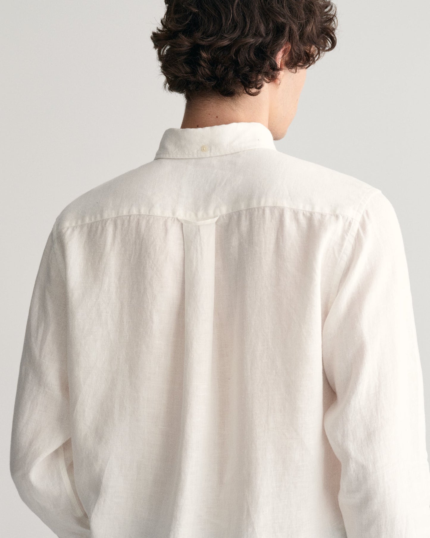 Chemise en lin coupe standard pour homme - BLANC 