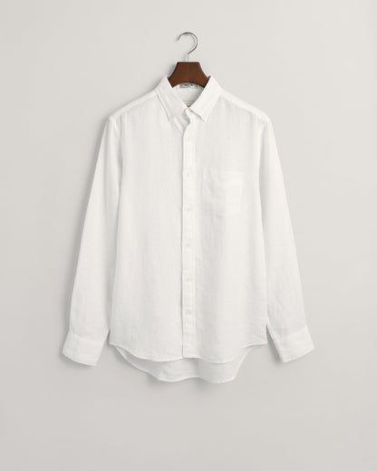 Chemise en lin coupe standard pour homme - BLANC 