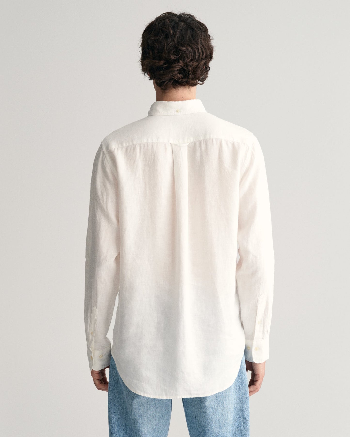 Chemise en lin coupe standard pour homme - BLANC 