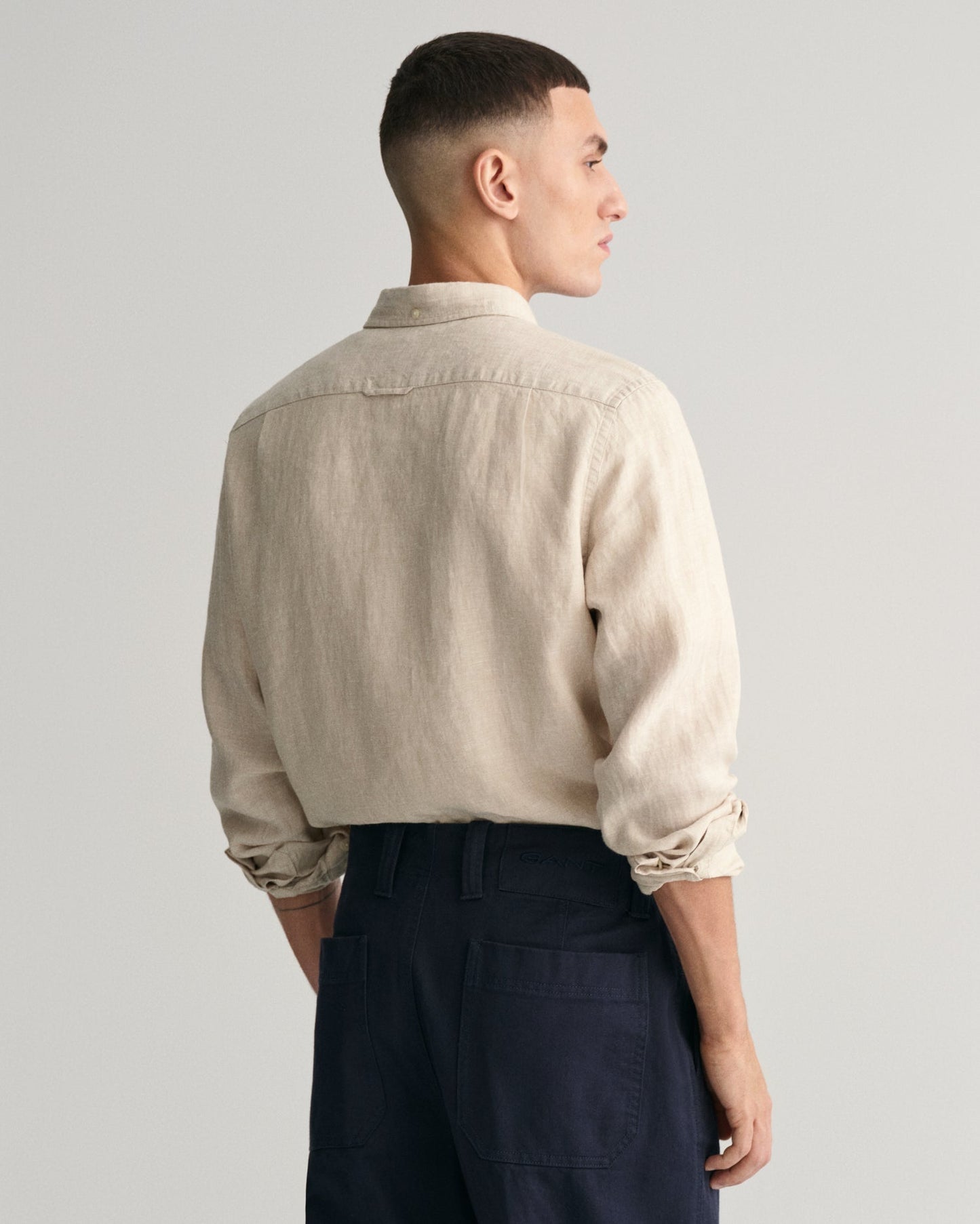 Men's Slim Fit Linen Shirt - DRY SAND