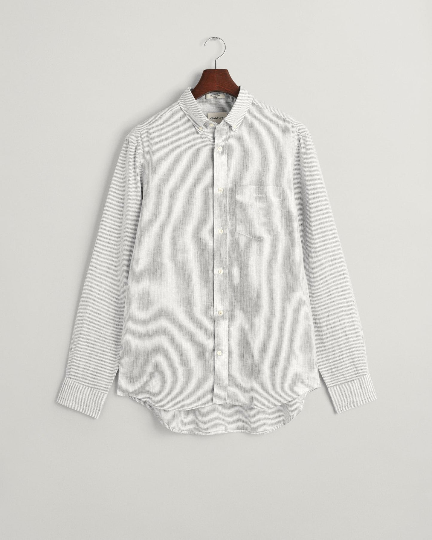 Chemise rayée en lin coupe classique pour homme - BLANC 