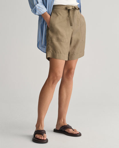 Short décontracté à taille nouée pour femme - ARGILE SÉCHÉE 