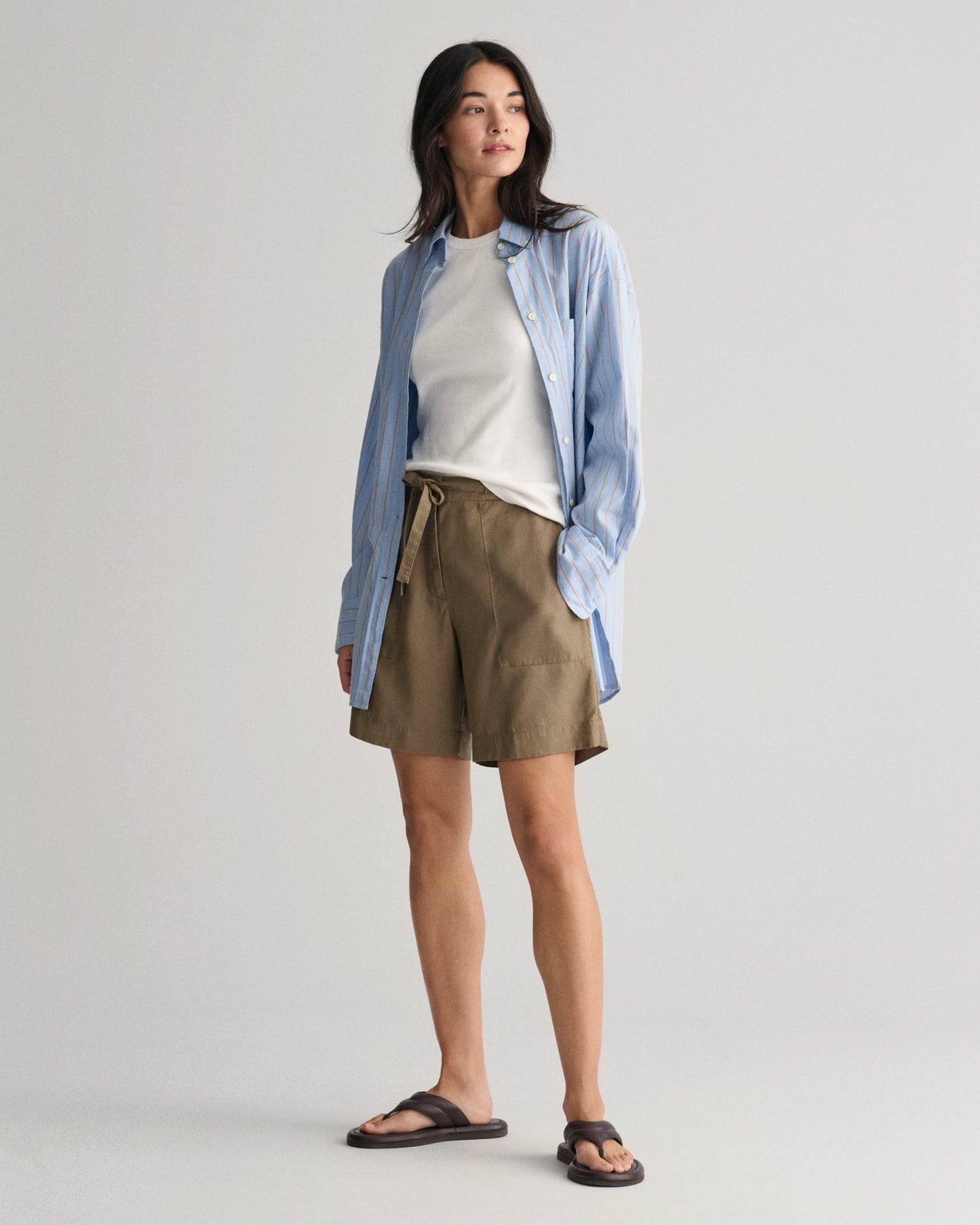 Short décontracté à taille nouée pour femme - ARGILE SÉCHÉE 