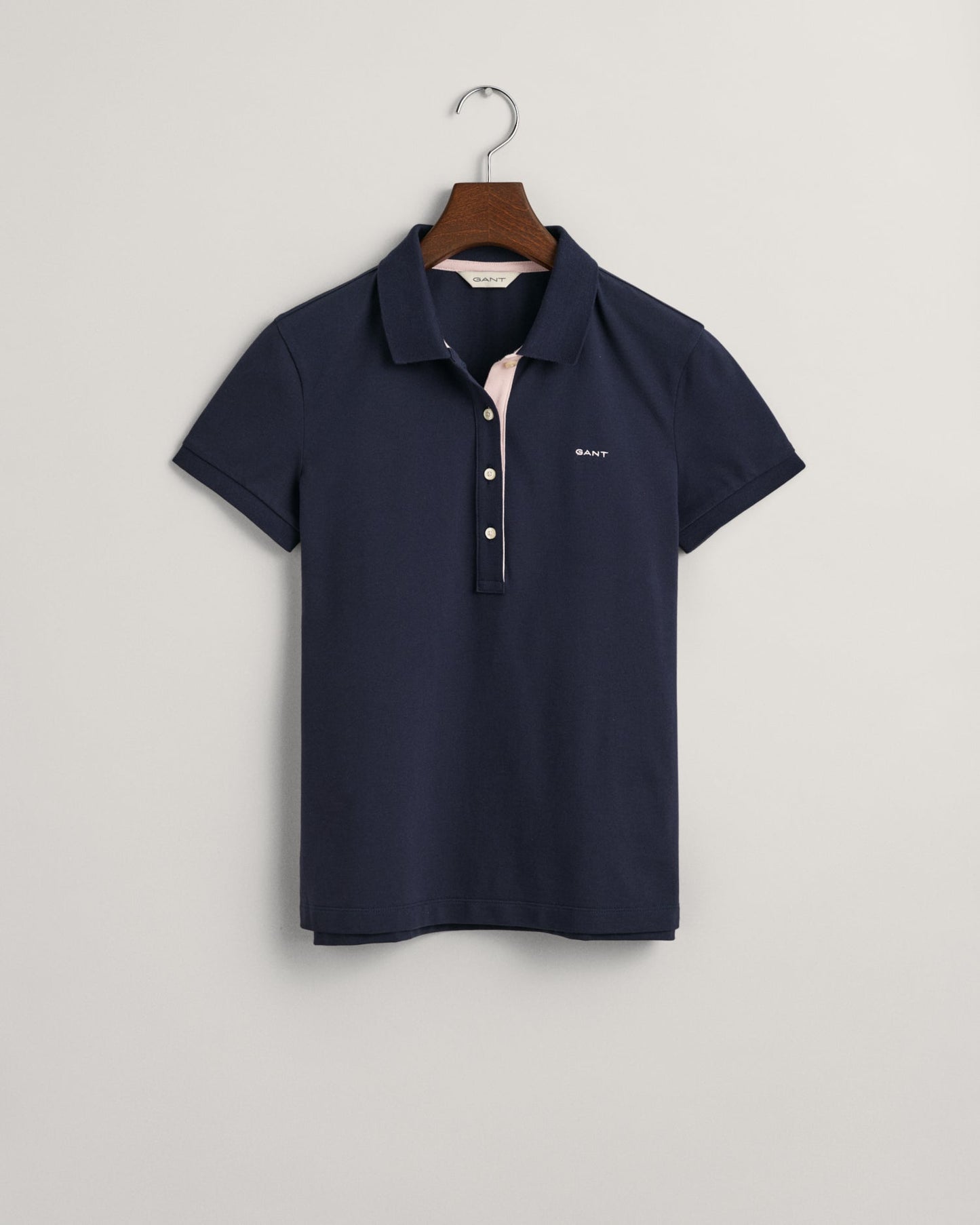 Polo piqué à col contrasté pour femme - BLEU SOIR 