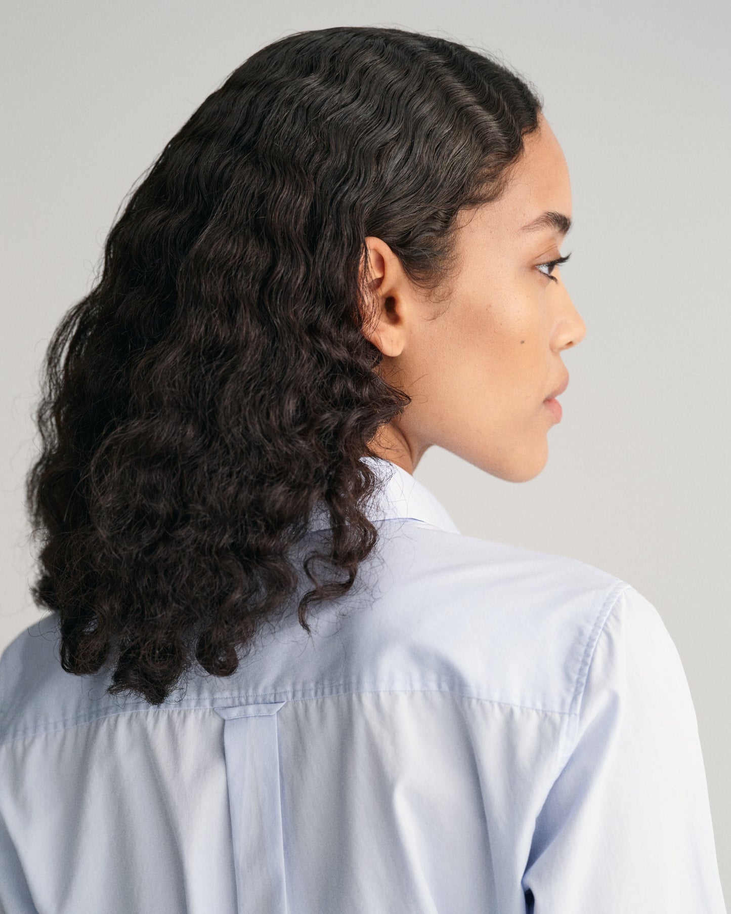 Chemise en popeline coupe classique pour femme - BLEU CLAIR 