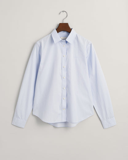 Chemise en popeline coupe classique pour femme - BLEU CLAIR 