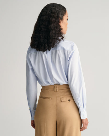 Chemise en popeline coupe classique pour femme - BLEU CLAIR 