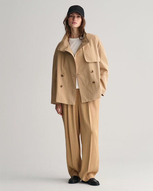 Trench mi-long pour femme - KAKI FONCÉ 