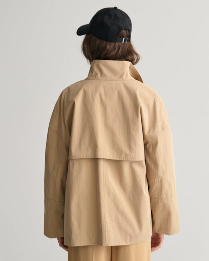 Women's Mid Length Trench Jacket - DARK KHAKI