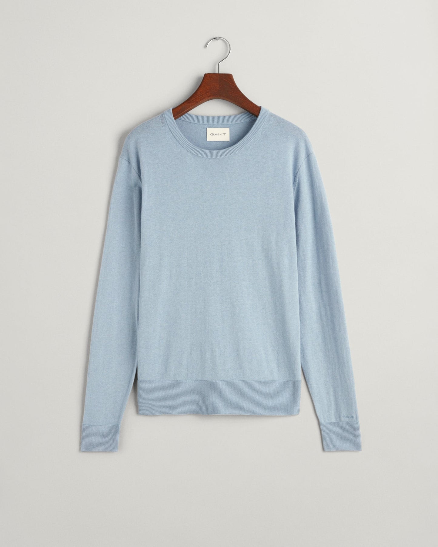 Feinstrickpullover mit Rundhalsausschnitt für Damen – TAUBENBLAU 