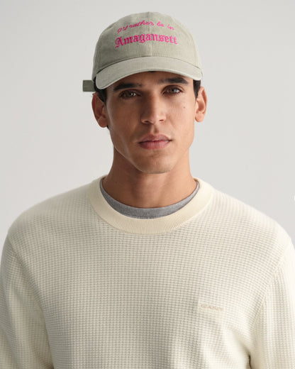 Pull ras du cou en coton texturé pour homme - CRÈME 