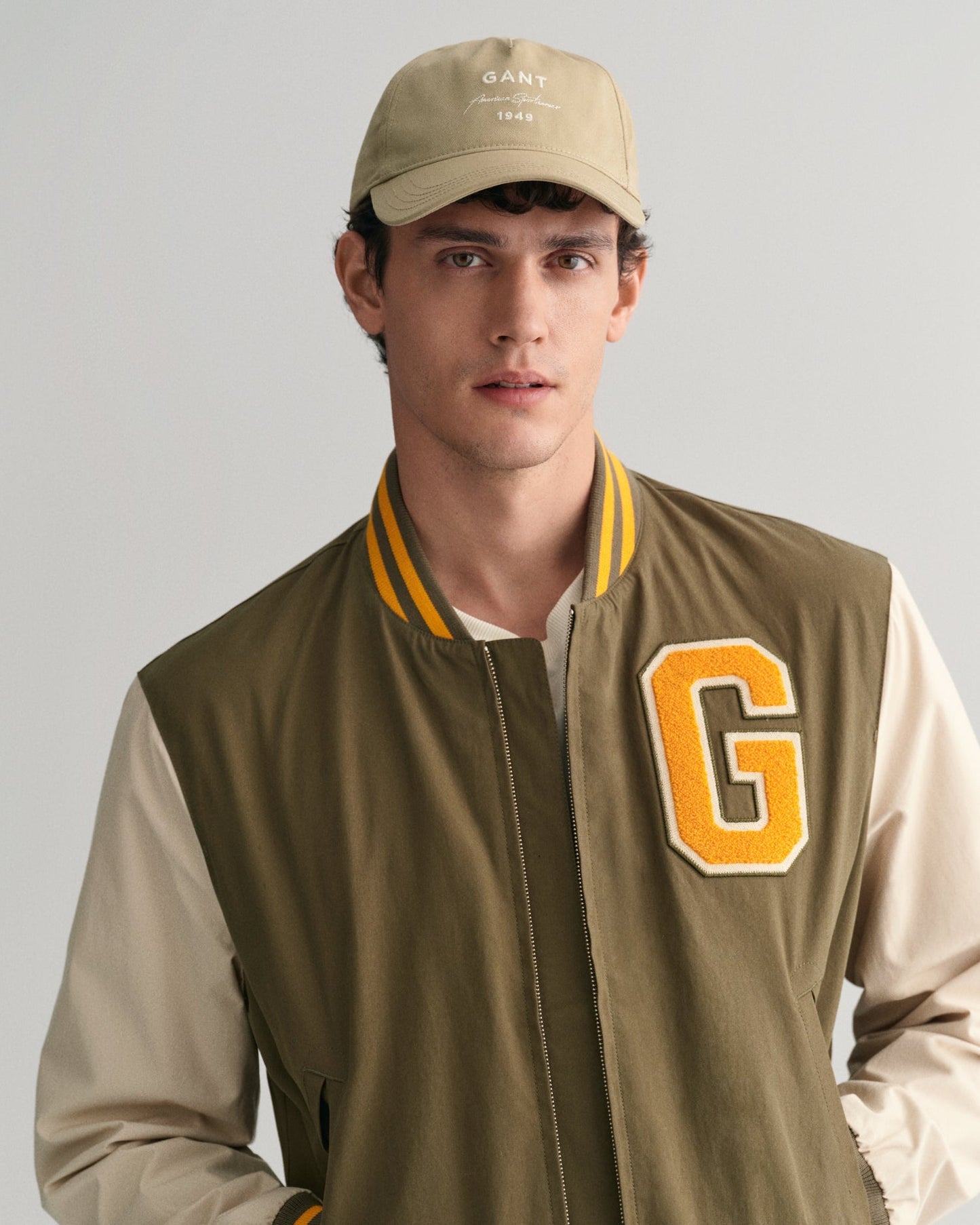 Casquette en sergé de coton à imprimé graphique pour homme - KAKI SÉCHÉ 