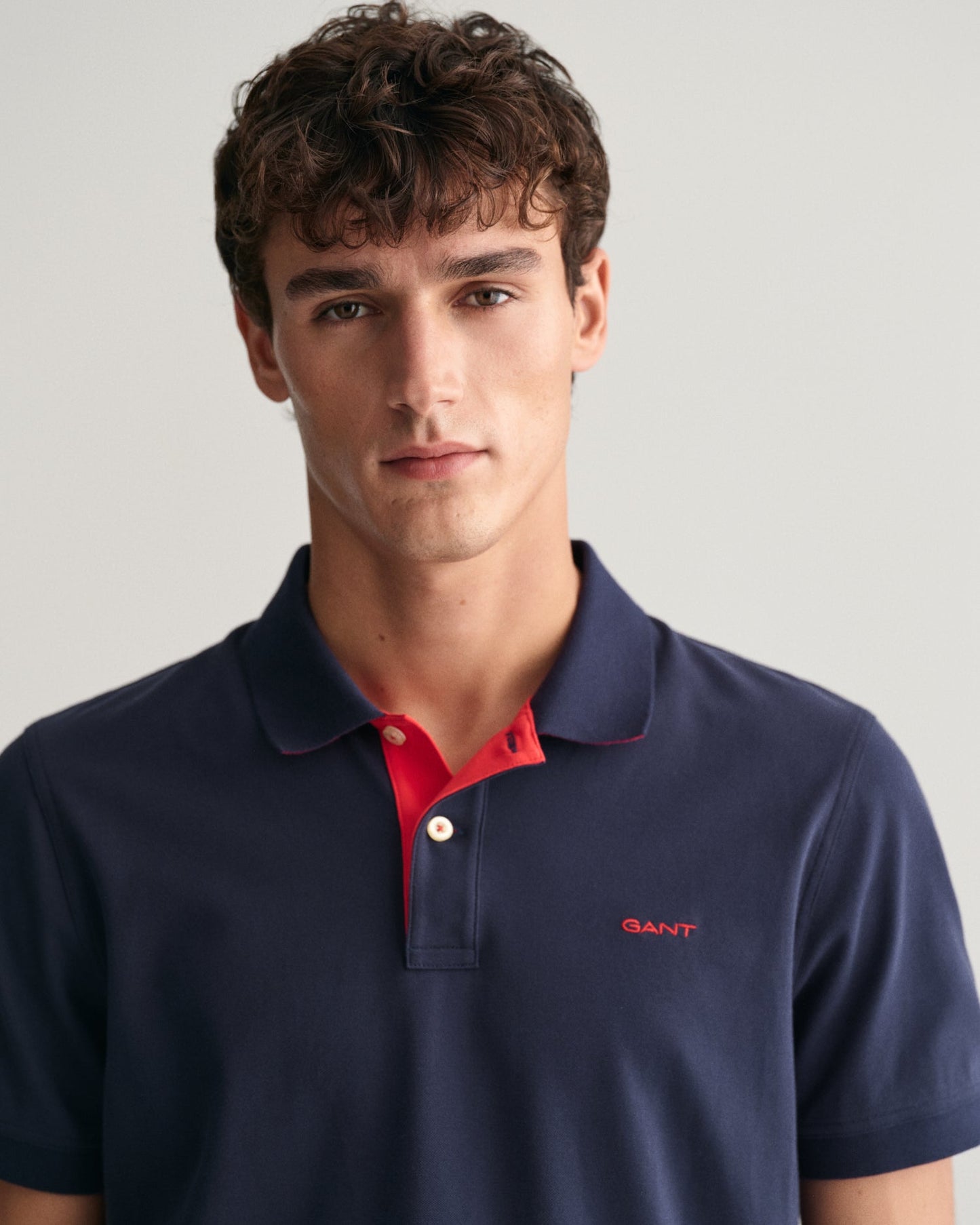 Polo piqué contrasté pour homme - BLEU SOIR 