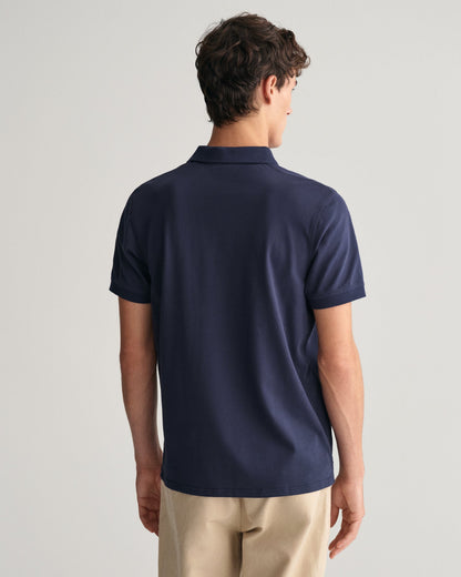 Polo piqué contrasté pour homme - BLEU SOIR 