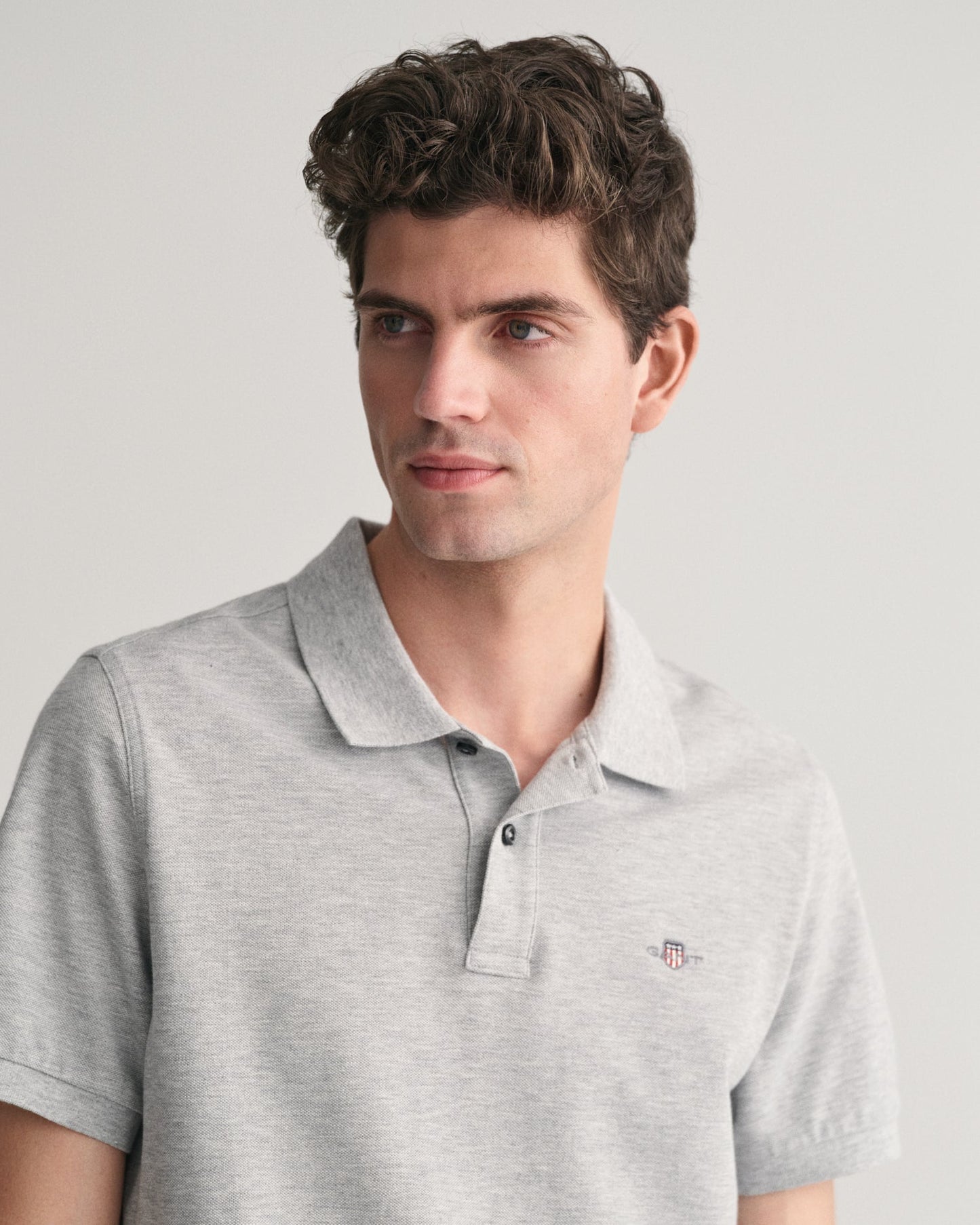 Polo piqué coupe standard pour homme - Gris chiné 