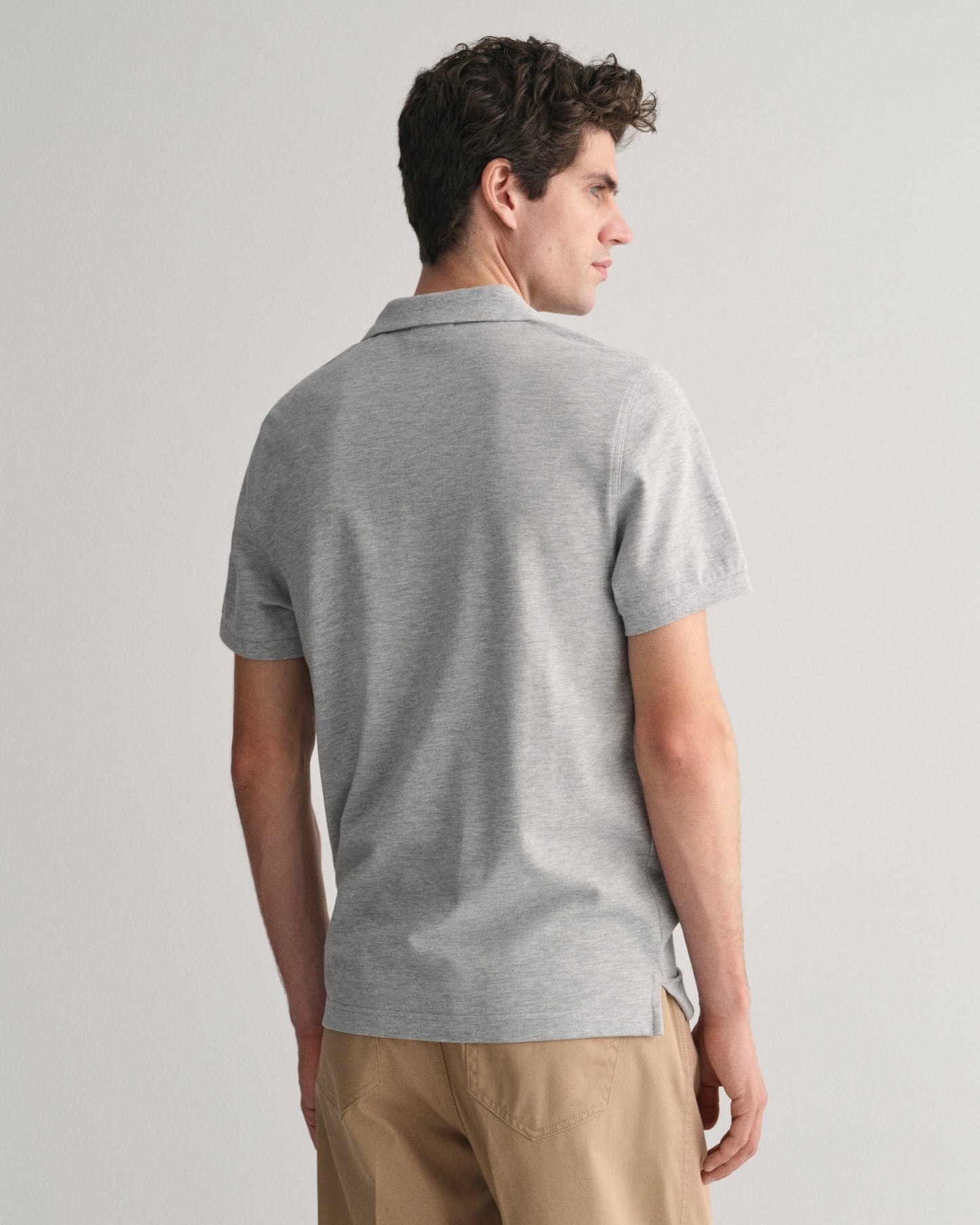 Polo piqué coupe standard pour homme - Gris chiné 