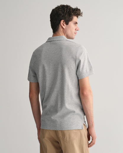 Polo piqué coupe standard pour homme - Gris chiné 