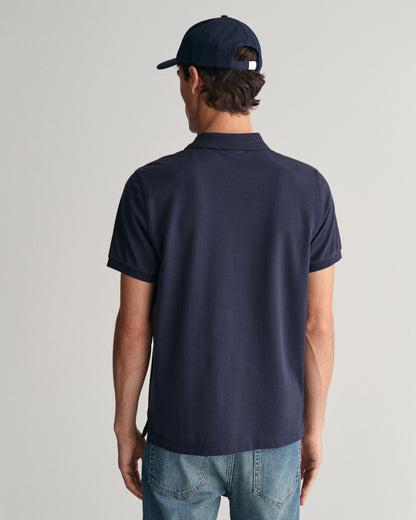 Polo piqué coupe standard pour homme - Bleu soir 