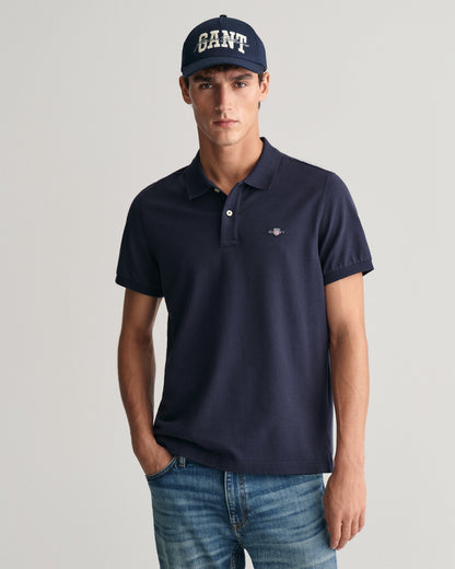 Polo piqué coupe standard pour homme - Bleu soir 