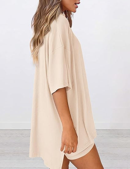 🔥Last Day 49% OFF - Women's Oversized Casual T-Shirt Shorts Suit Stretch Two-Piece Set