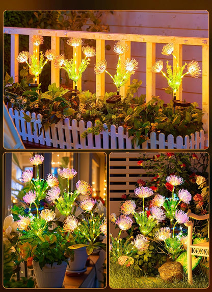 🌷Chikalabs Garden Pink Solar Flower Lights - 4 Pack LED Outdoor Garden Lights