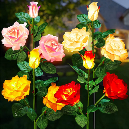 💐Chikalabs Gartenrosen-Solarblumenlichter 