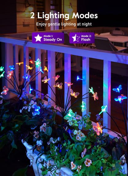💐Chikalabs Garden Solar-Gartenleuchten, 2 Beleuchtungsmodi