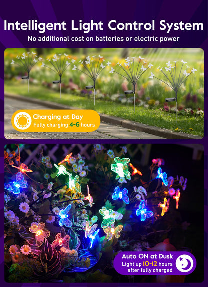 💐Chikalabs Garden Solar-Gartenleuchten, 2 Beleuchtungsmodi