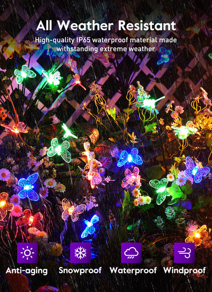 💐Chikalabs Garden Solar-Gartenleuchten, 2 Beleuchtungsmodi