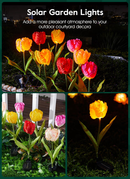 💐Chikalabs Gartenrosen-Solarblumenlichter 