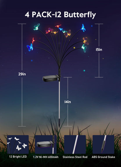 💐Chikalabs Garden Solar-Gartenleuchten, 2 Beleuchtungsmodi