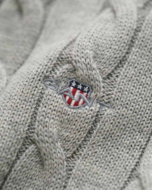 Teens Cotton Cable Knit Half-Zip Sweater
