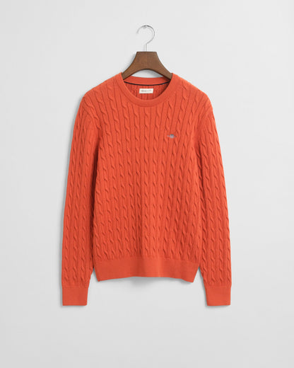 Teens Shield Cotton Cable Knit Crew Neck Sweater