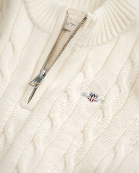 Kids Cotton Cable Half-Zip Sweater