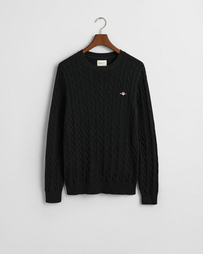 Cotton Cable Knit Crew Neck Sweater