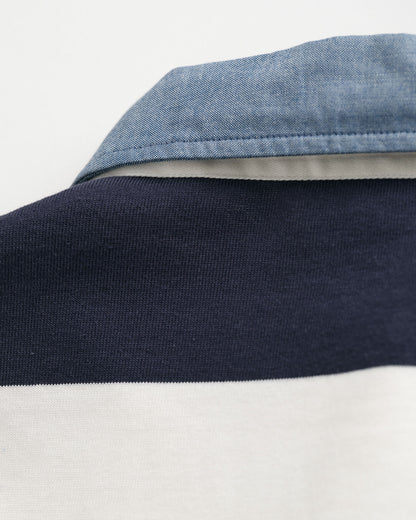 Chambray Collar Striped Heavy Rugger