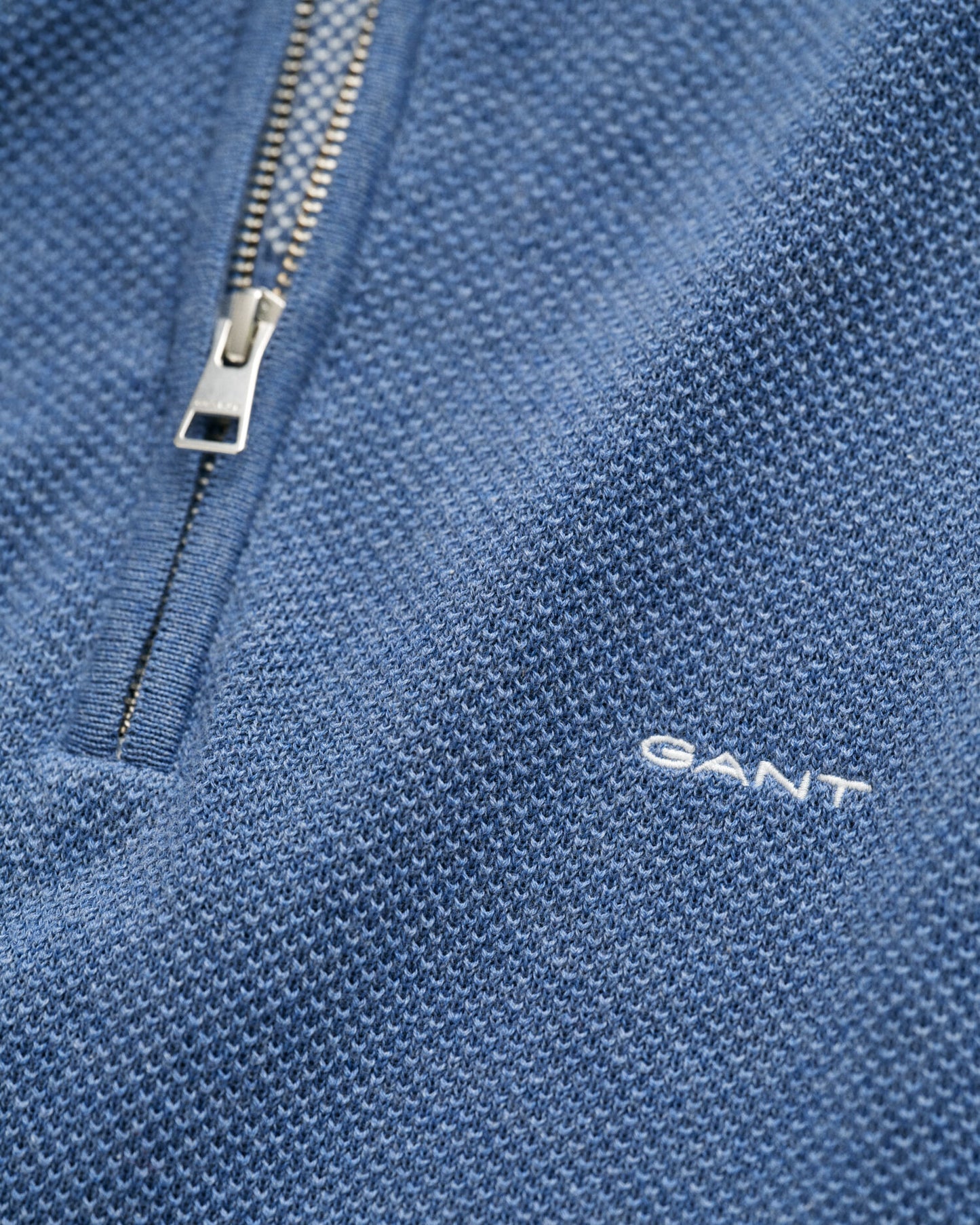 Cotton Piqué Half-Zip Sweater