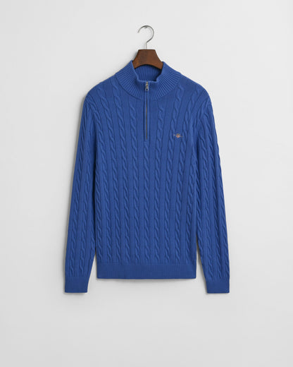 Cotton Cable Knit Half-Zip Sweater