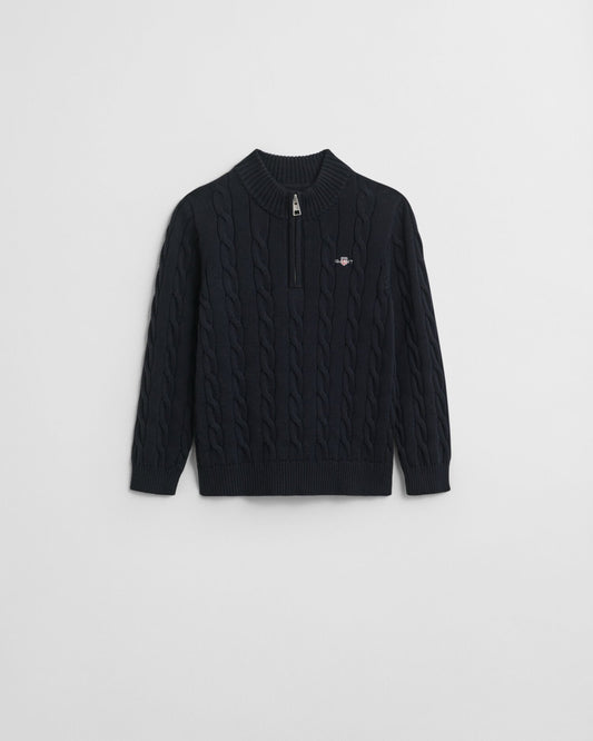 Kids Cotton Cable Half-Zip Sweater