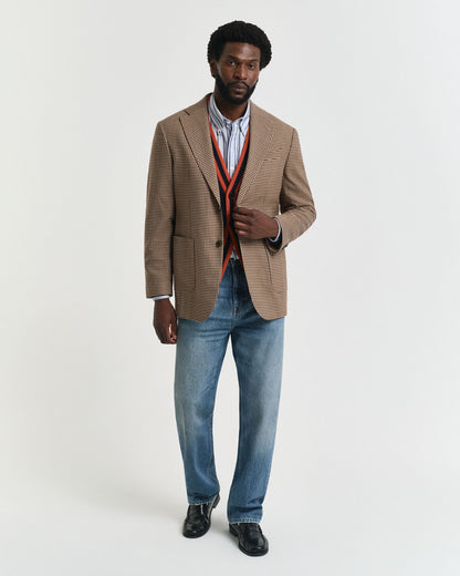Relaxed Fit Gingham Checked Blazer