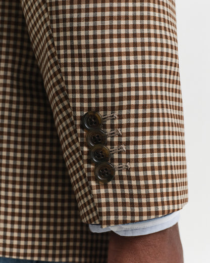 Relaxed Fit Gingham Checked Blazer