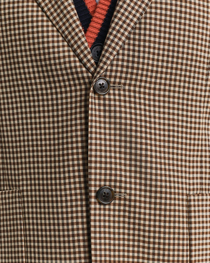 Relaxed Fit Gingham Checked Blazer