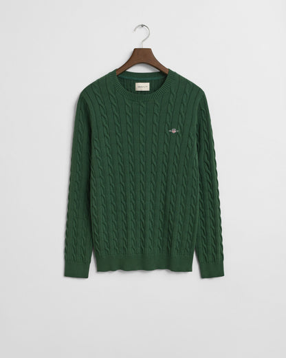 Cotton Cable Knit Crew Neck Sweater