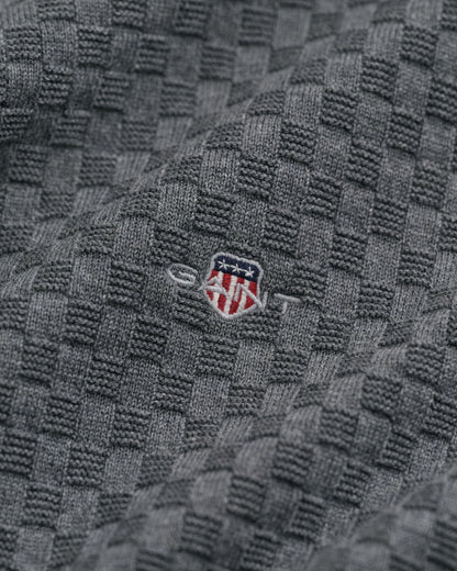 Micro Textured Crew Neck Sweater