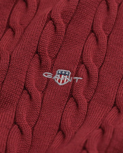 Cotton Cable Knit Half-Zip Sweater