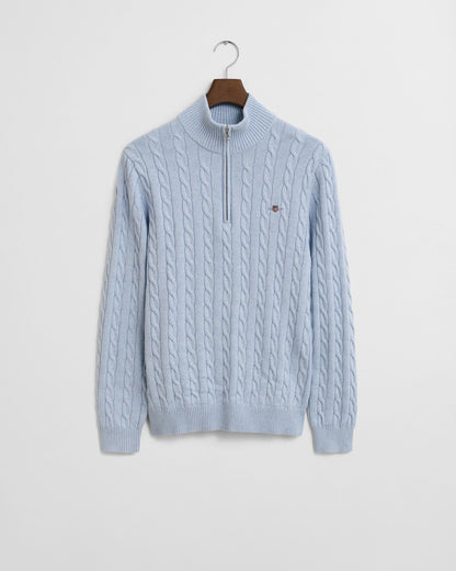 Cotton Cable Knit Half-Zip Sweater