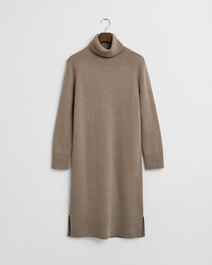 Knit Detail Turtleneck Dress