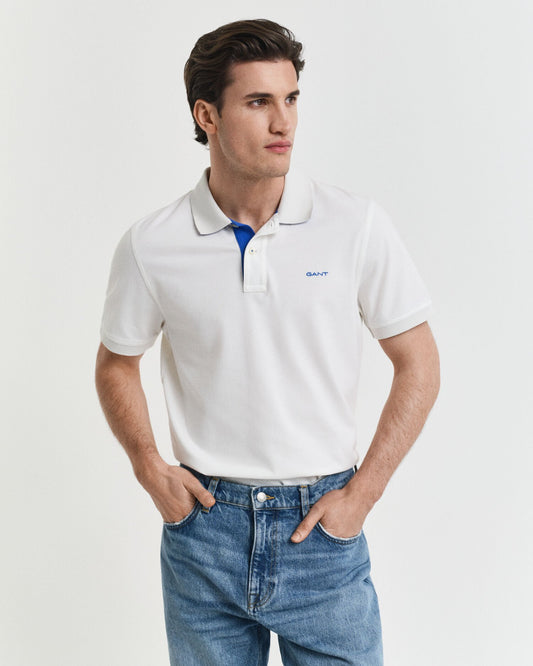 Contrast Piqué Polo Shirt